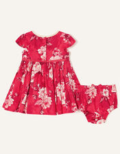 Newborn Floral and Briefs Dress, Red (RED), large