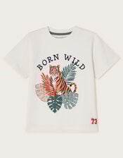 Born Wild Tiger T-Shirt, Blue (NAVY), large