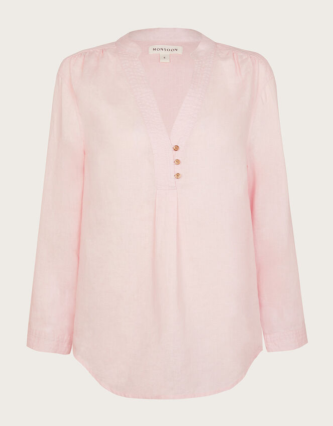 India Linen Shirt, Pink (BLUSH), large