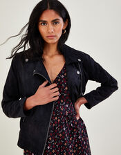 Stacy-Ann Suedette Biker Jacker, Black (BLACK), large