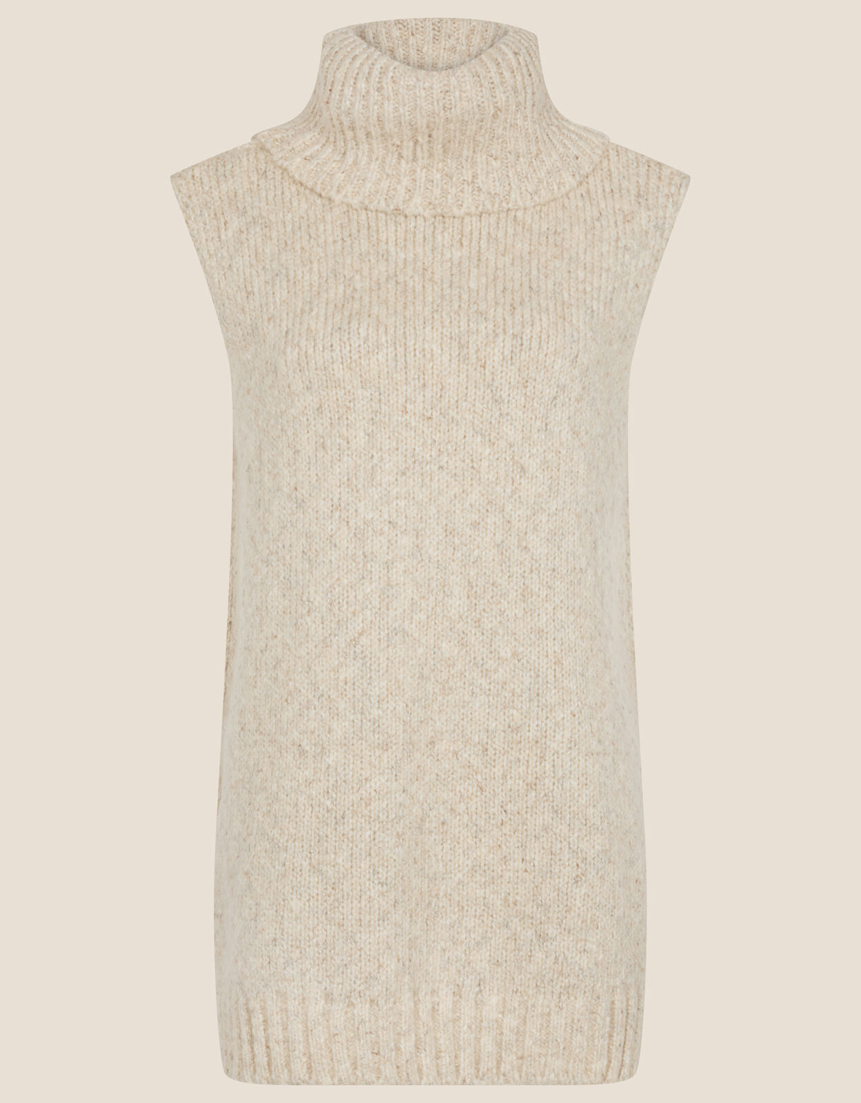 Cowl Neck Sleeveless Sweater Natural