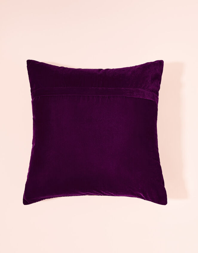 Leaf Foil Printed Velvet Cushion, , large