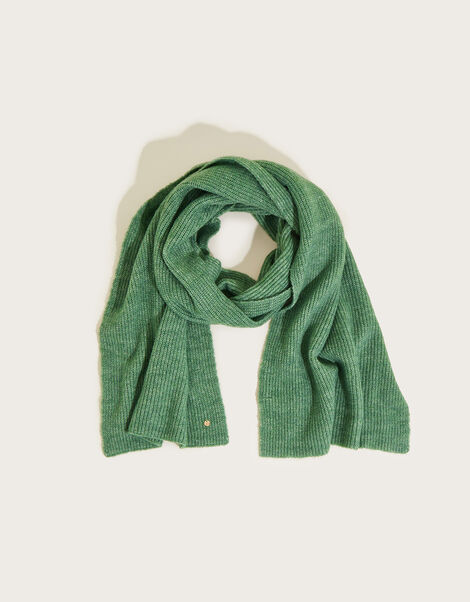 Super Soft Knit Scarf with Recycled Polyester Green, Green (GREEN), large