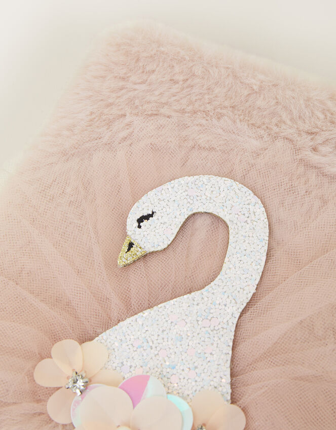 Odette Swan Faux Fur Lockable Diary, , large