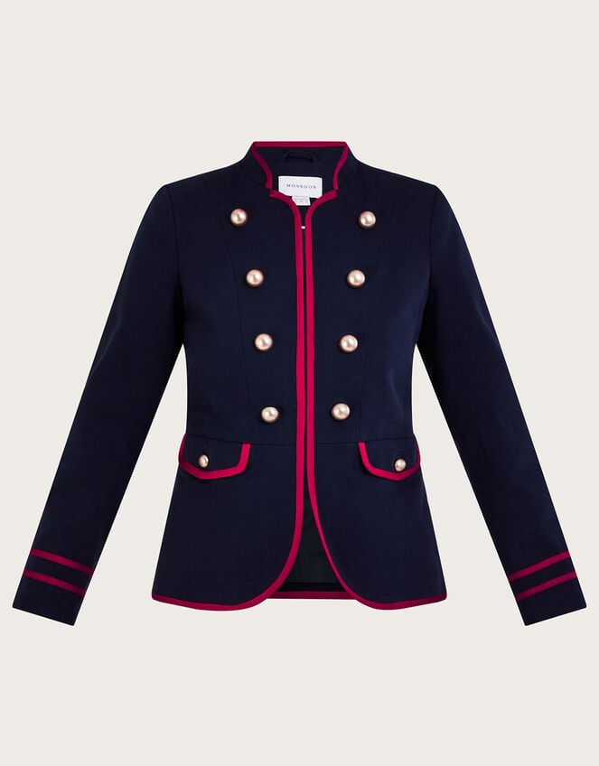 Megan Military Jacket, Blue (NAVY), large