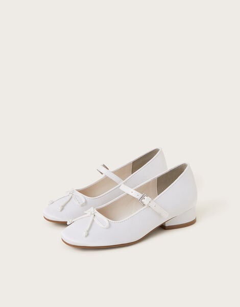 Satin Ballet Heels, Ivory (IVORY), large