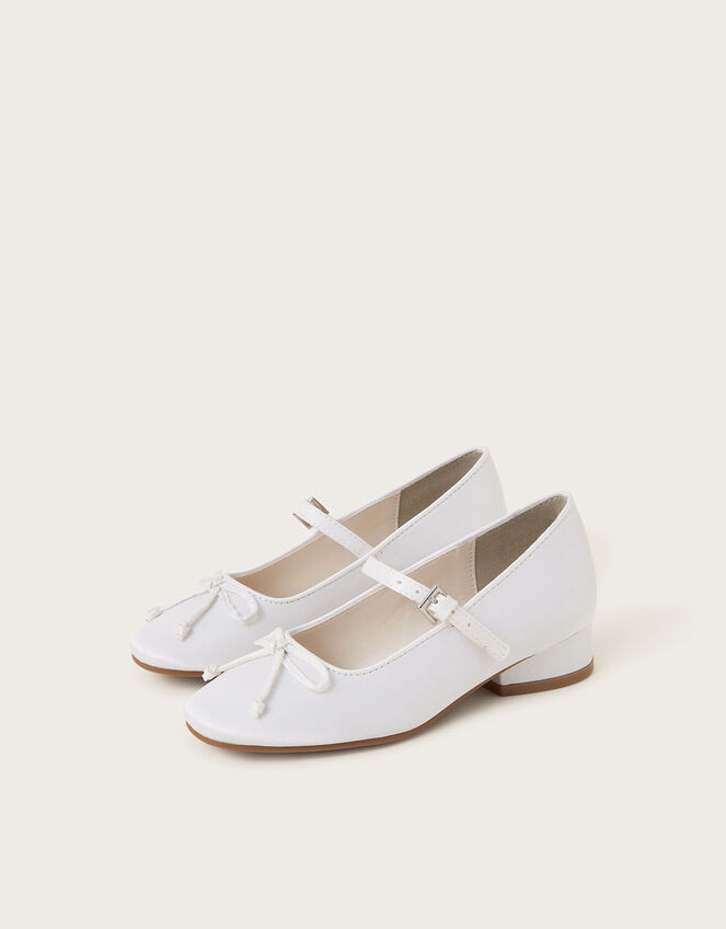 Satin Ballet Heels, Ivory (IVORY), large