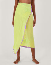 Paisley Embroidered Pom-Pom Sarong, , large
