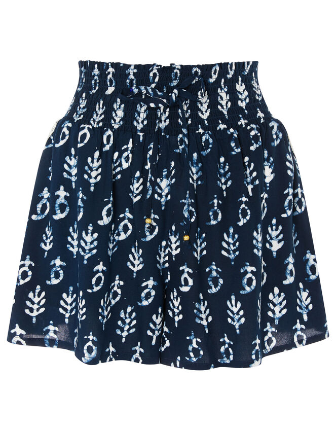 ARTISAN STUDIO Batik Print Shorts, Blue (NAVY), large