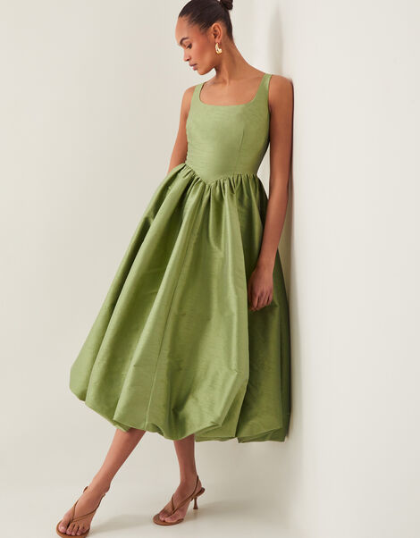 Mya Fit and Flare Midi Dress, Green (KHAKI), large