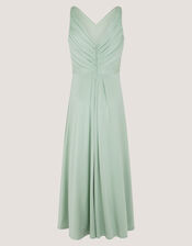 Skye Ruched Knot Jersey Prom Dress, Green (SAGE), large