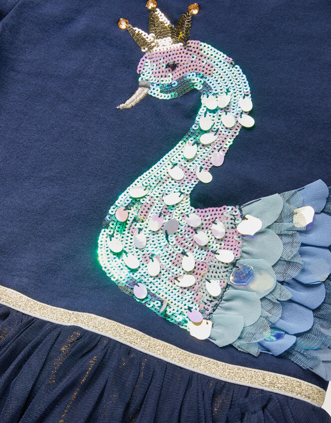 Disco Swan Dress, Blue (NAVY), large