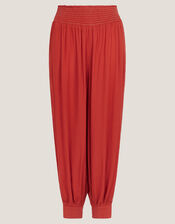 Reese Shirred Harem Trousers, Orange (RUST), large