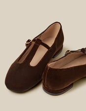 Jesi Velvet Mary Jane Ballet Flats, Brown (CHOCOLATE), large