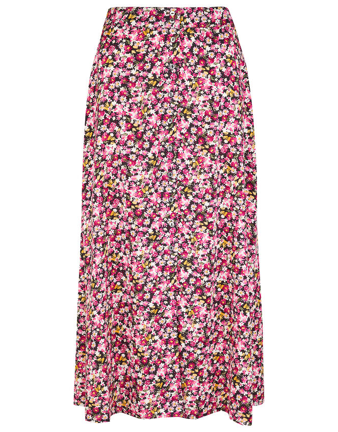 Ditsy Floral Midi Skirt in LENZING™ ECOVERO™, Pink (PINK), large