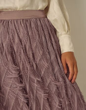 Fayana Fringe A-Line Midi Skirt, Mink (MINK), large