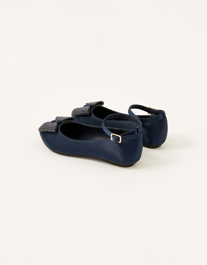 Bow Ballerina Flats, Blue (NAVY), large