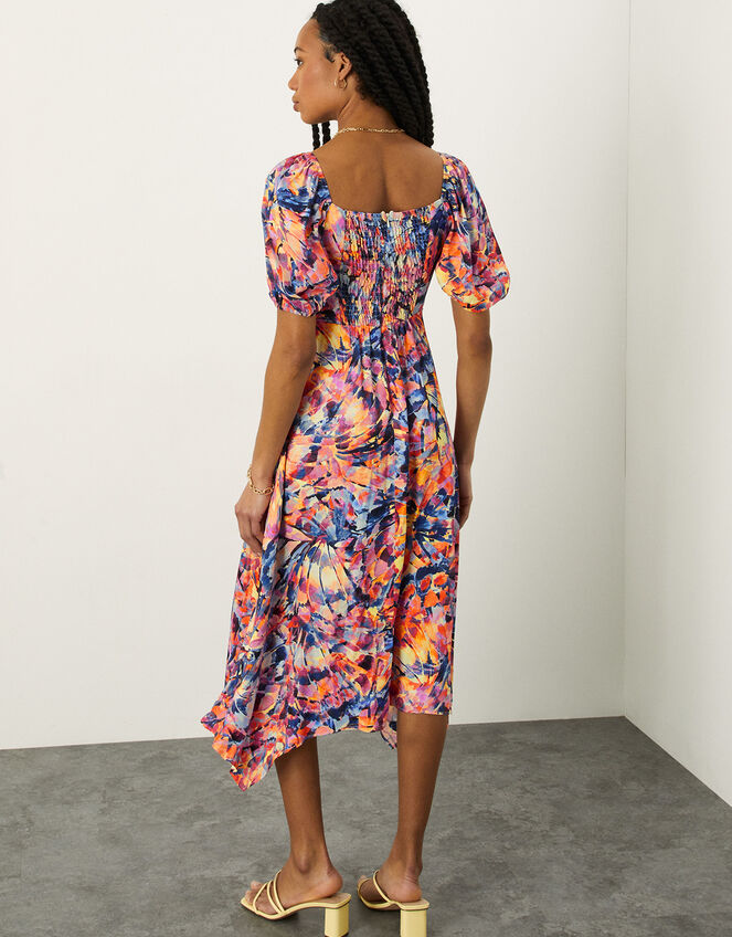 Ronnie Print Midi Dress, Natural (NATURAL), large