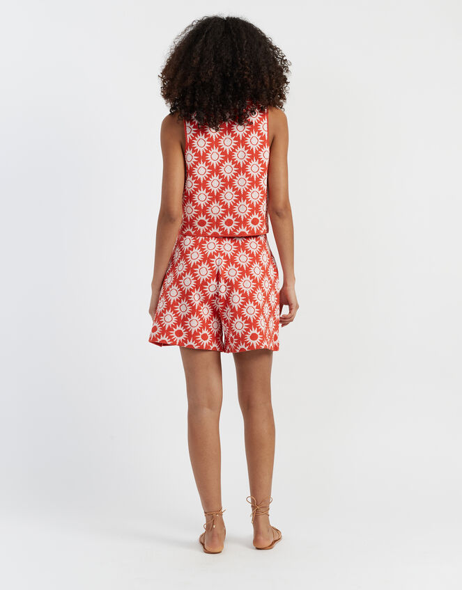 Chinti & Parker Sun Print Shorts, RED BRICK, large
