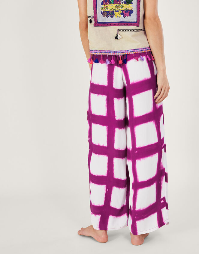 Tassel Waist Tie Dye Trousers, Pink (PINK), large