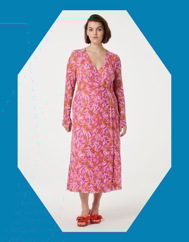 Fabienne Chapot Natty Wrap Midi Dress, Pink (PINK), large