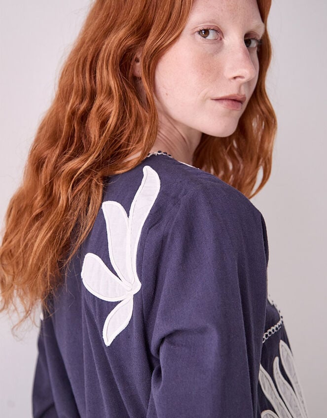 East Mella Hand-Appliqu&eacute; Tunic, Blue (NAVY), large