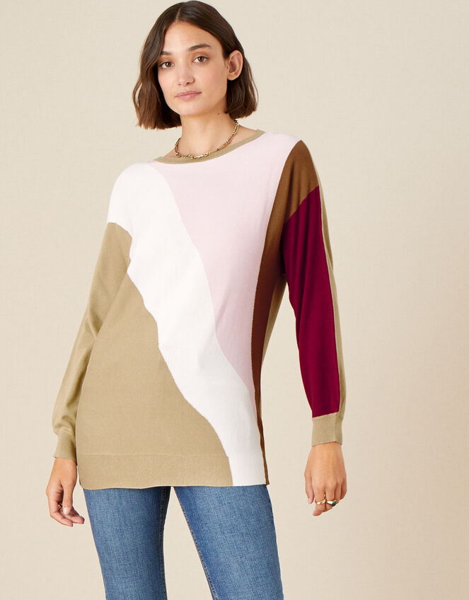 Olips Colourblock Jumper, Natural (NATURAL), large