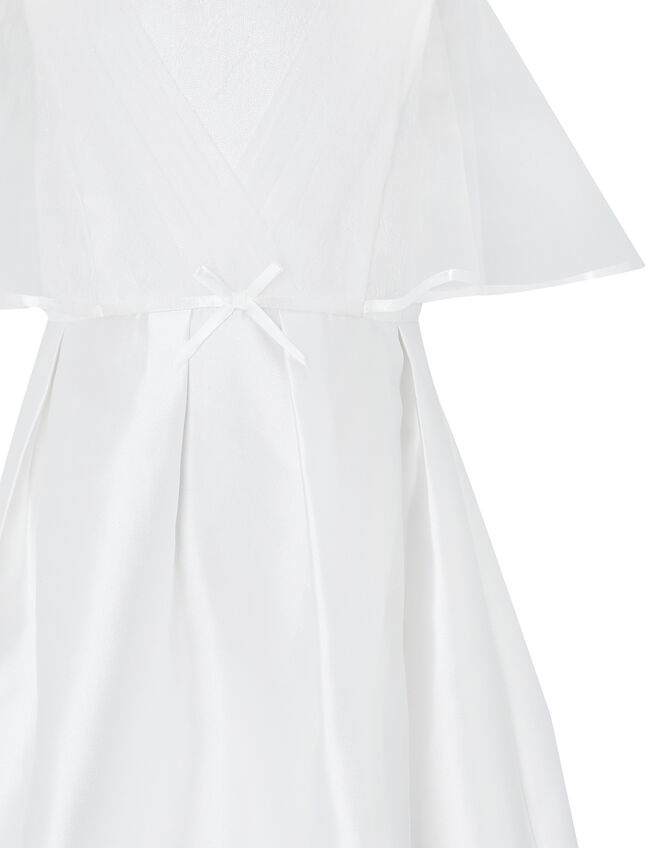 Sherry White Cape Occasion Dress, White (WHITE), large