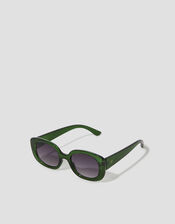 Chunky Oval Sunglasses, Green (GREEN), large