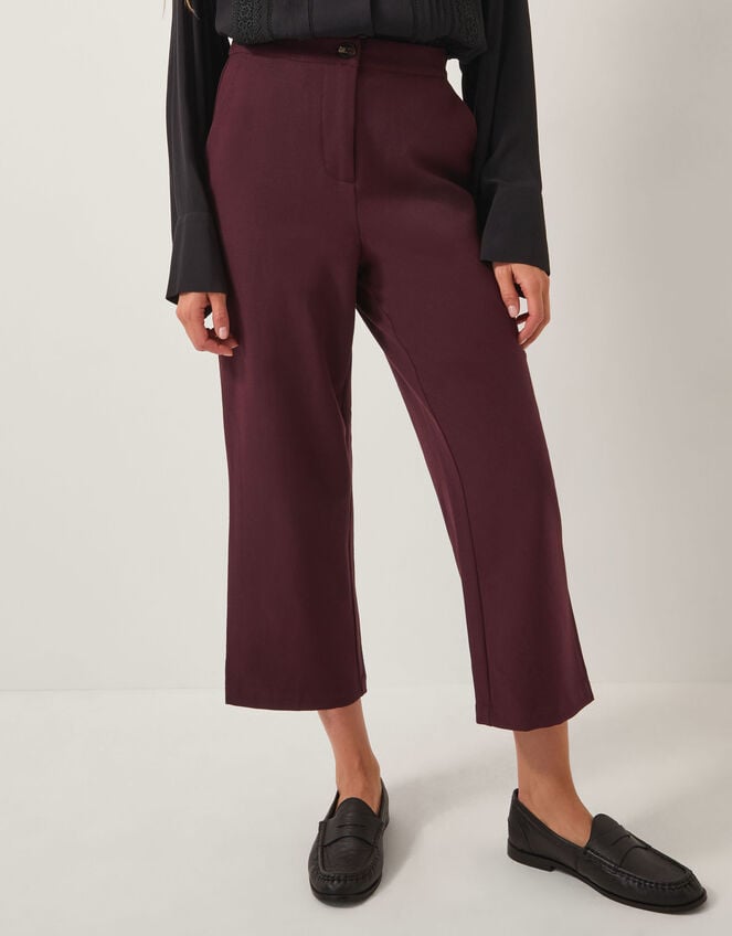 Julia Straight Crop Pants, Purple (AUBERGINE), large