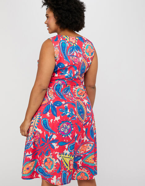 Nelly Floral Tie Front Dress Red, Red (RED), large