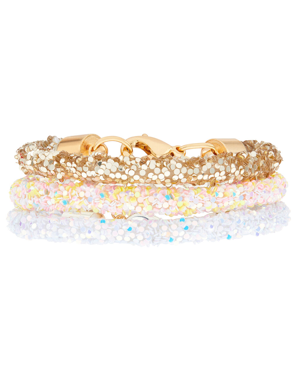 Rainbow Glitter Bracelet Set Girls Jewellery Monsoon ROI.
