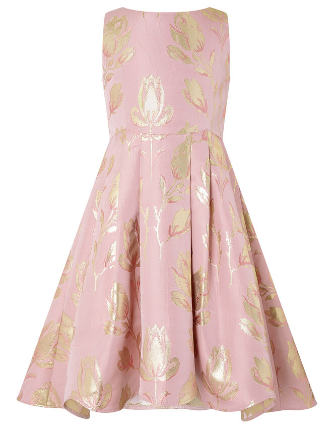 Tulip Jacquard Occasion Dress, Pink (PINK), large