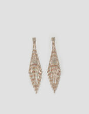 Diamante Diamond Fringe Drop Earrings, , large