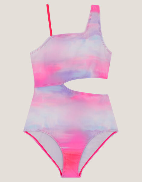 Ombré Asymmetrical Cut Out Swimsuit, Pink (PINK), large
