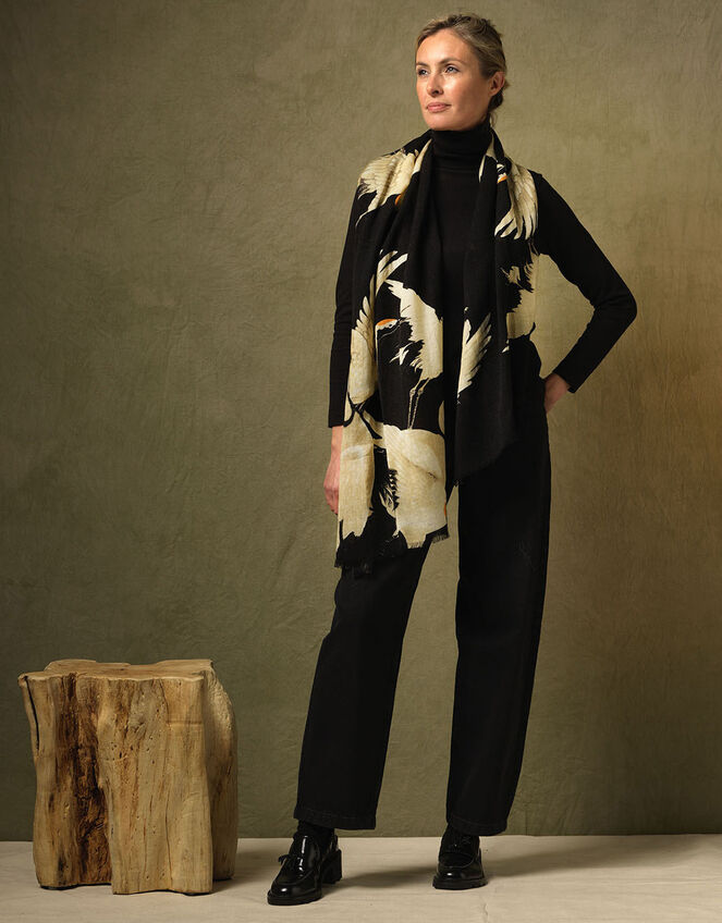 One Hundred Stars Print Wool Scarf, , large