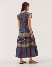 Amaya Print Jersey Maxi Dress, Blue (NAVY), large
