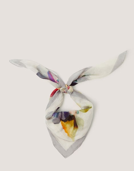 Aimee Lou Large Floral Silk Scarf, , large