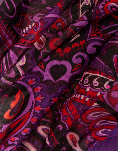Polly Paisley Silk Scarf, , large