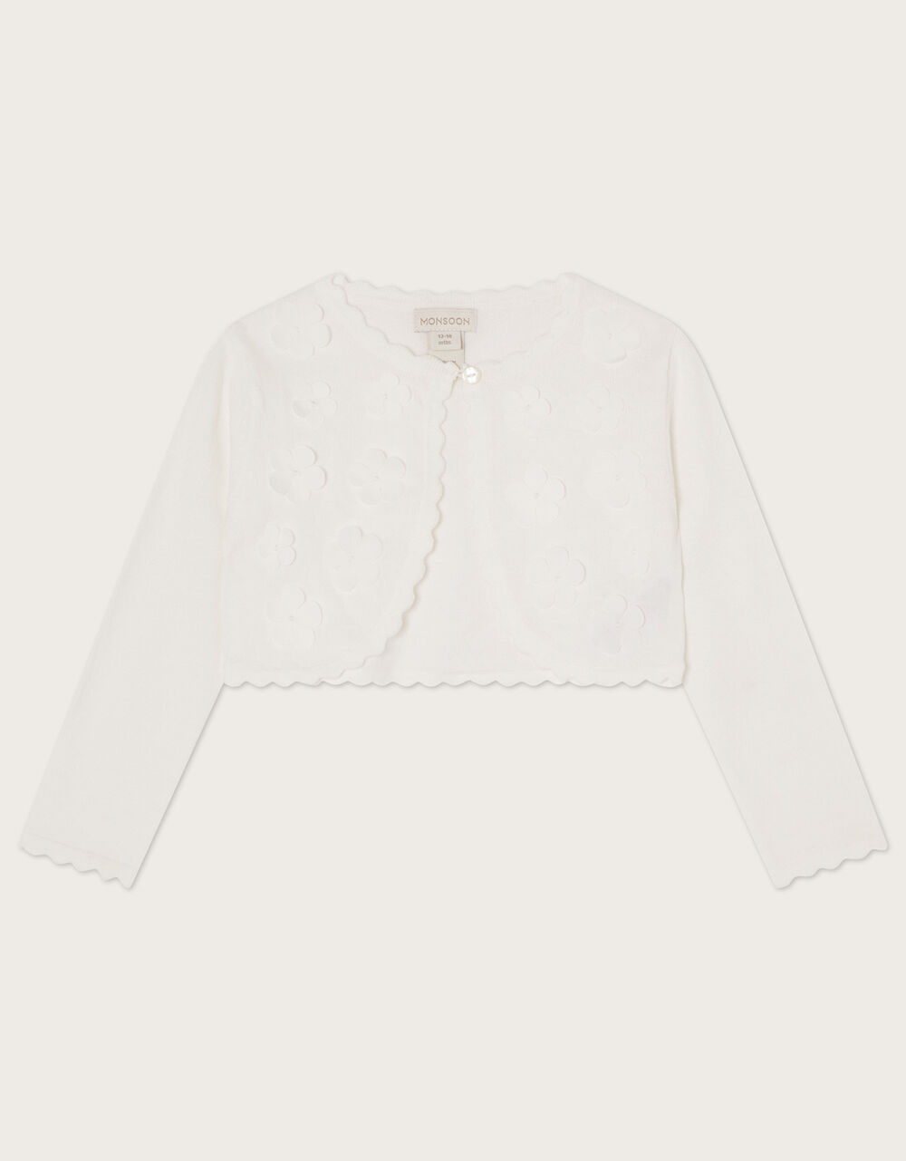 Baby 3D Petal Cardigan Ivory Baby Girl Cardigans Monsoon Global.