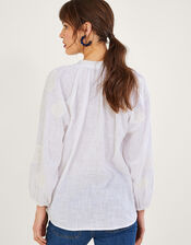 Embroidered Detail Overhead Shirt, White (WHITE), large
