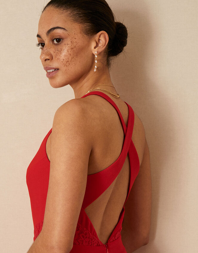 Lucinda Cross Back Maxi Dress, Red (RED), large