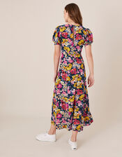 Gloria Mixed Floral Midi Dress, Blue (NAVY), large