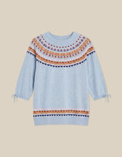 Fia Fair Isle Knit Jumper, Blue (BLUE), large
