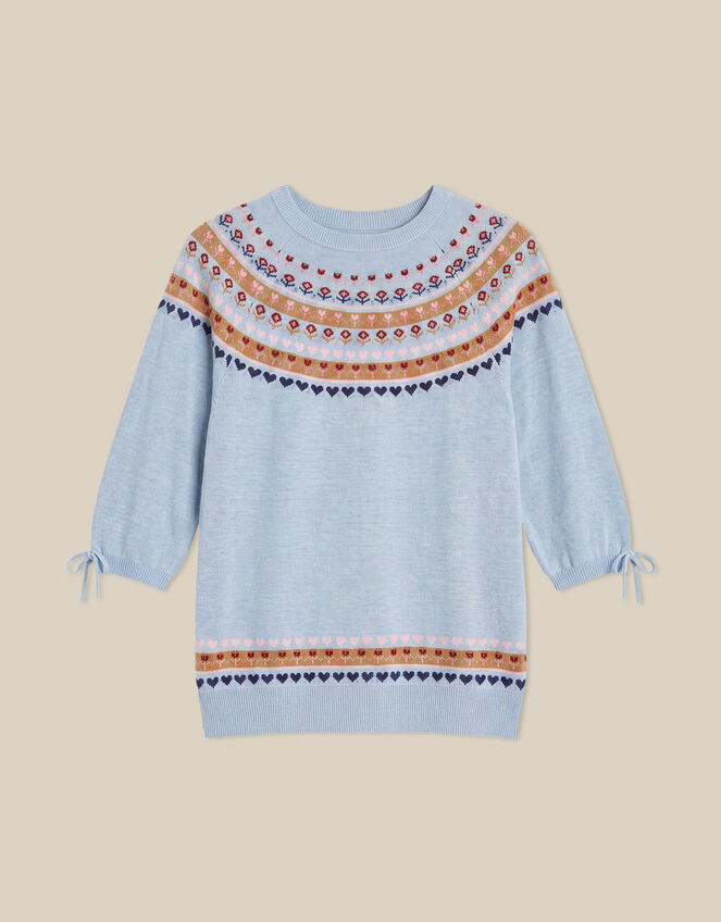 Fia Fair Isle Knit Jumper, Blue (BLUE), large