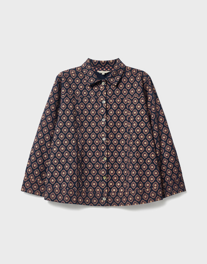 East Pheba Printed Cotton Twill Jacket, Multi (DARKS MULTI), large
