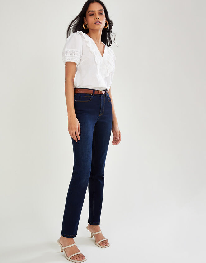 Azura Premium Short-Length Jeans, Blue (DARK BLUE), large