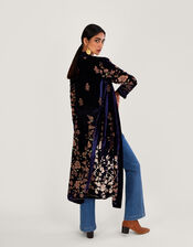 Daphne Devore Velvet Kimono , Blue (MIDNIGHT), large