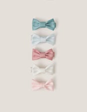 5-Pack Mini Bow Hair Clips, , large