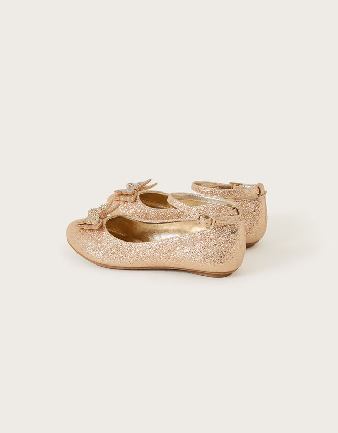 Brea Diamante Butterfly Ballerina Flats, Gold (GOLD), large